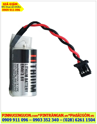 Toshiba ER4V (Zắc đen nhỏ); Pin nuôi nguồn Toshiba ER4V (ER14335) lithium 3.6v 2/3AA 1200mAh /Xuất xứ Nhật